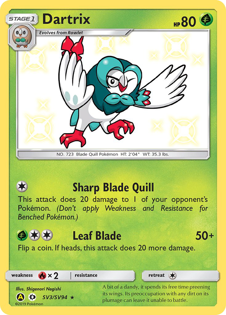 Dartrix SV3/94 - Hidden Fates Shiny Vault Holofoil