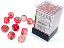 Chessex Nebula Red/Silver Luminary 12mm d6 Dice Block