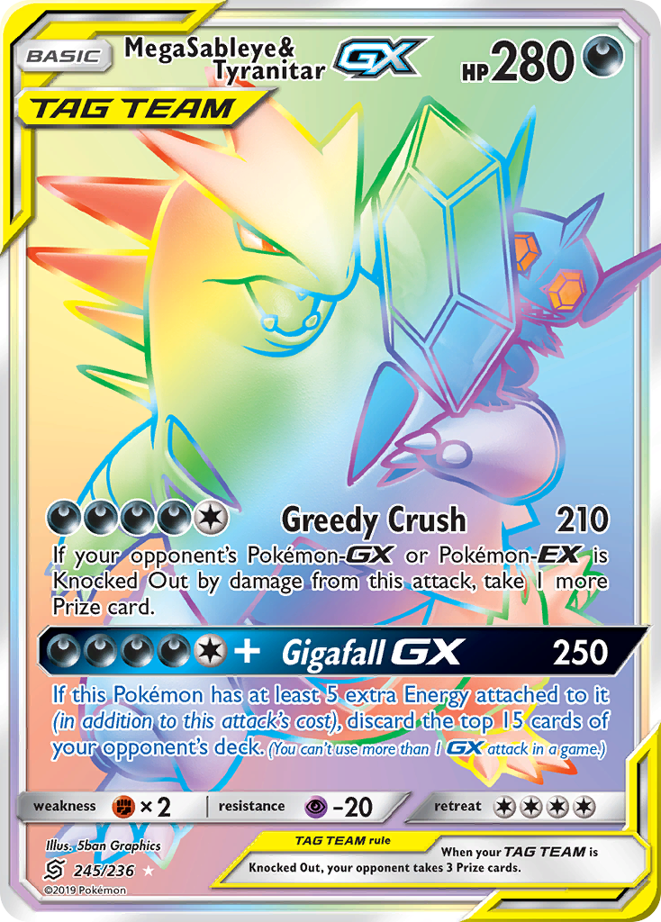 Mega Sableye & Tyranitar GX (Secret)/236 - SM  Unified Minds Holofoil