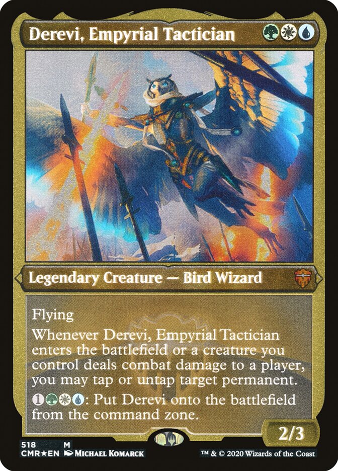 Derevi, Empyrial Tactician (Foil Etched) (CMR-518) - Commander Legends Foil
