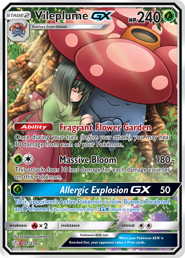 Vileplume GX (Full Art)/236 - SM  Cosmic Eclipse Holofoil