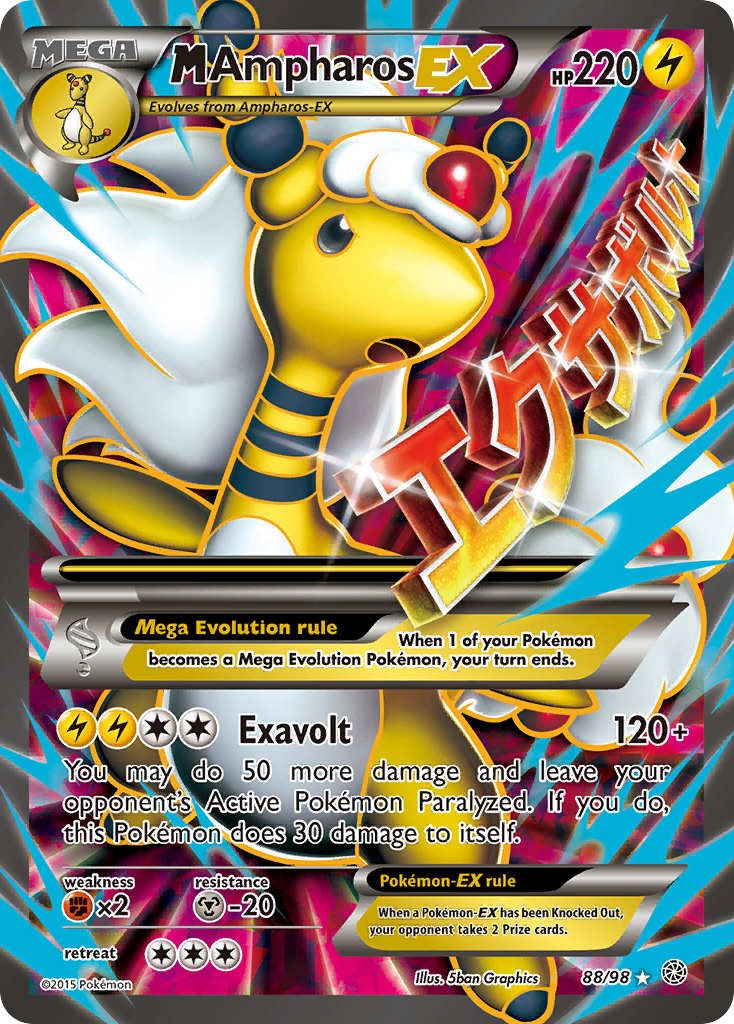 M Ampharos EX (88 Full Art)/98 - XY  Ancient Origins Holofoil