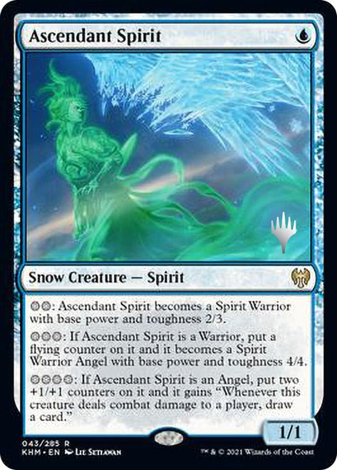 Ascendant Spirit (PPKHM-043) - Kaldheim Promos: (snow)