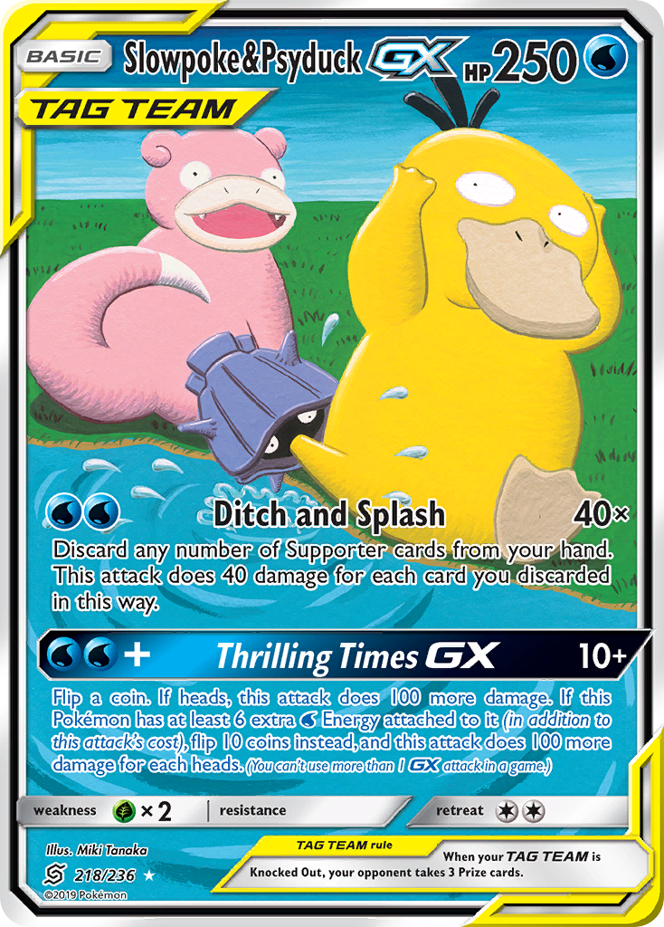Slowpoke & Psyduck GX (Alternate Full Art)/236 - SM  Unified Minds Holofoil