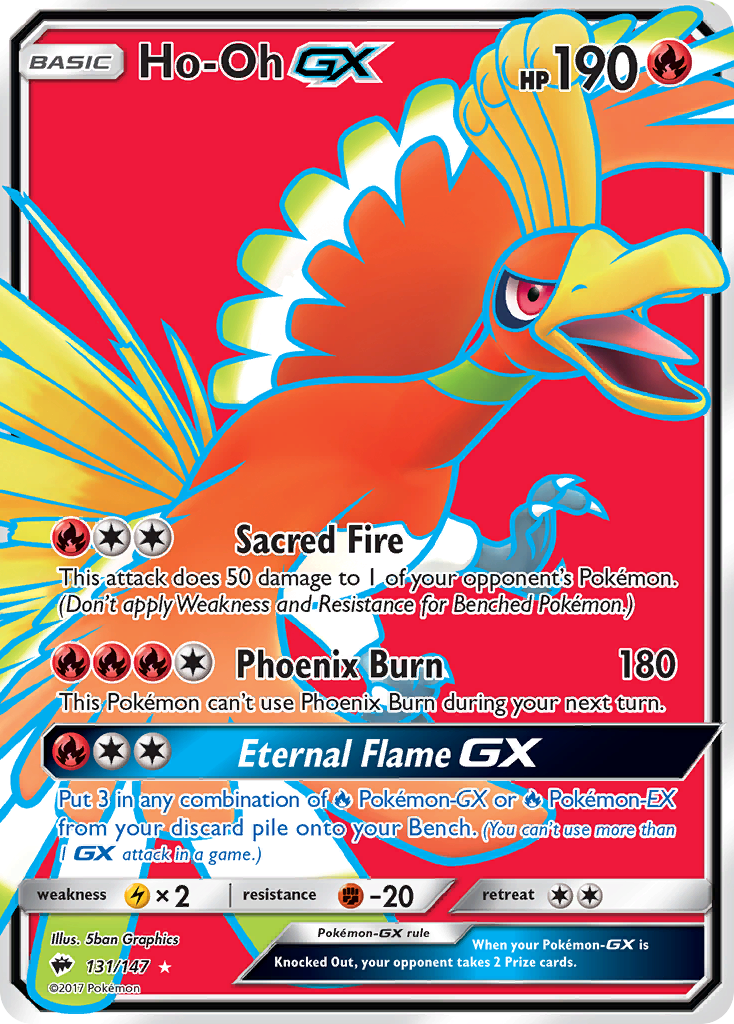 Ho-Oh GX (Full Art) 131/147 - SM  Burning Shadows Holofoil