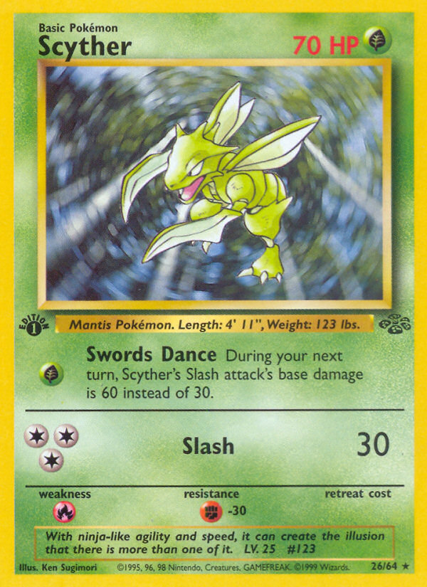 Scyther (26) 26/64 - Jungle 1st Edition