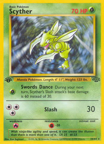 Scyther (26) 26/64 - Jungle 1st Edition