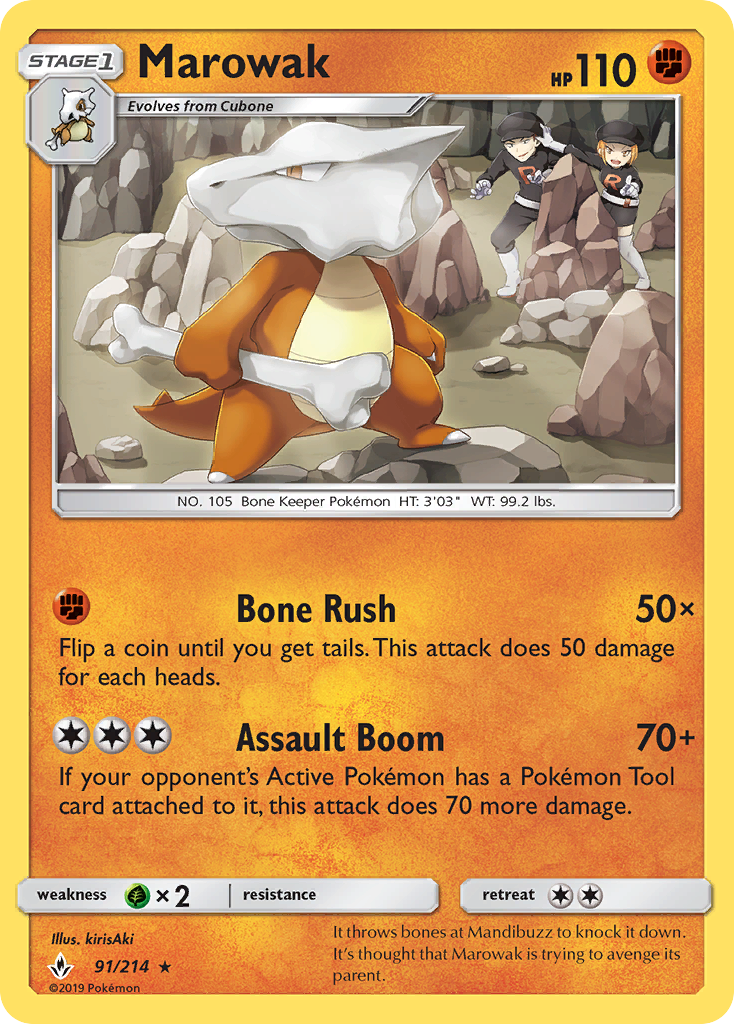 Marowak 91/214 - SM  Unbroken Bonds