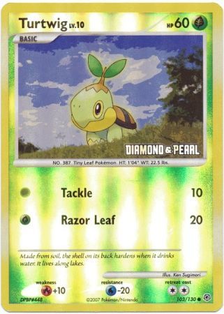 Turtwig - 103/130 [Diamond & Pearl] - Burger King Promos Reverse Holofoil