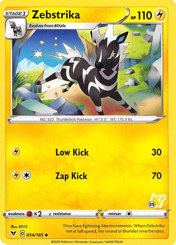 Zebstrika - 054/185 (#25 Pikachu Stamped) - Battle Academy 2022