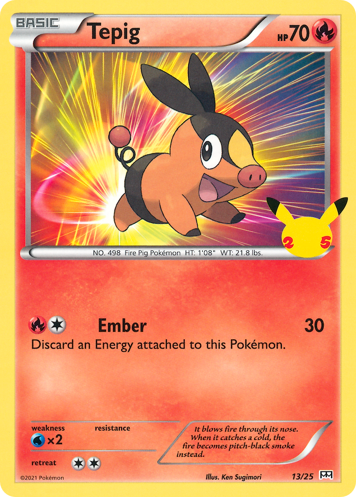 Tepig - 13/25 13/25 - McDonalds 25th Anniversary Promos