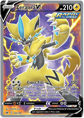 Zeraora V (Full Art) 165/198 - SWSH06 Chilling Reign Holofoil