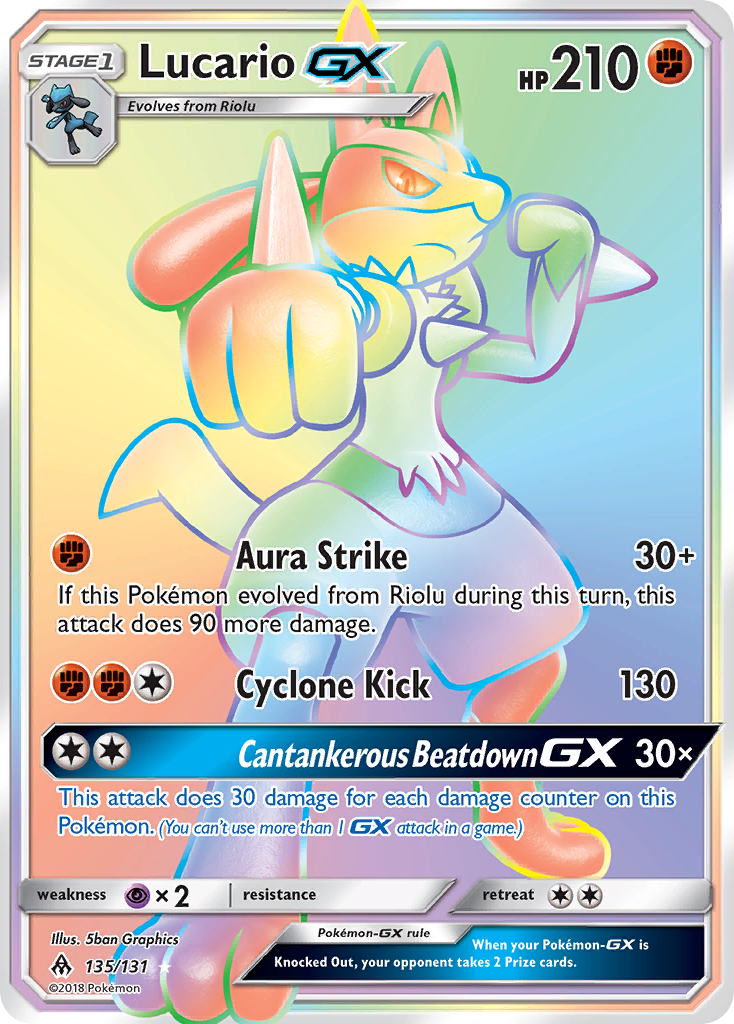 Lucario GX (Secret)/131 - SM  Forbidden Light Holofoil