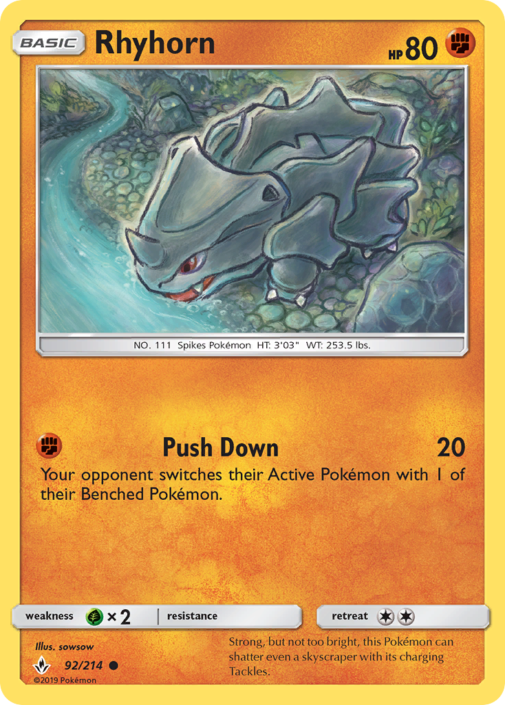 Rhyhorn (92) 92/214 - SM  Unbroken Bonds