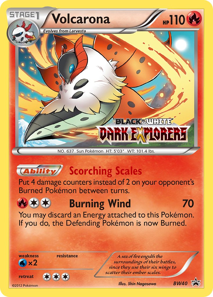 Volcarona - BW40 (Prerelease) [Staff] - Black and White Promos Holofoil