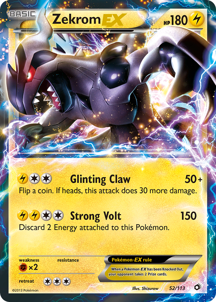 Zekrom EX 52/113 - Legendary Treasures Holofoil