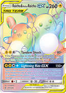 Raichu & Alolan Raichu GX (Secret)/236 - SM  Unified Minds Holofoil