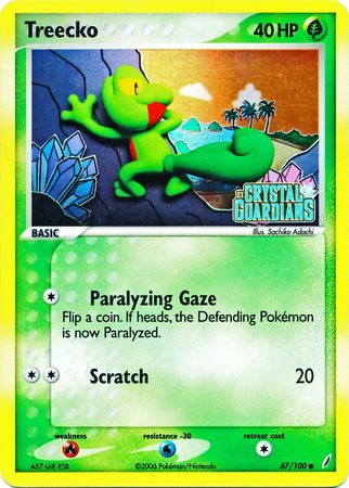 Treecko 67/100 - Crystal Guardians Reverse Holofoil