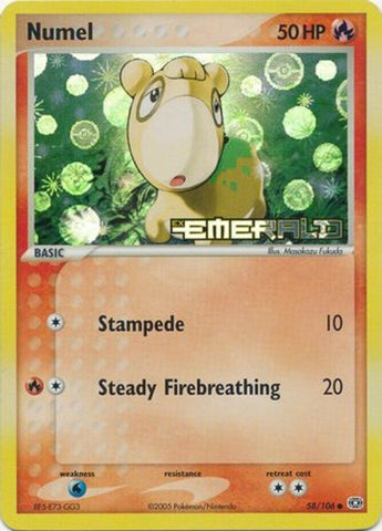 Numel - 058/106 58/106 - Emerald Reverse Holofoil
