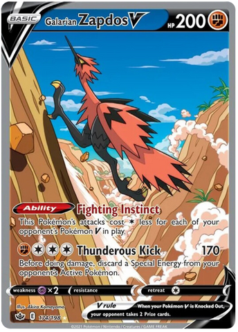 Galarian Zapdos V (Alternate Full Art) 174/198 - SWSH06 Chilling Reign Holofoil