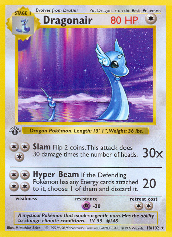 Dragonair - 18/102 - 1st Edition Base Set Shadowless - Rare