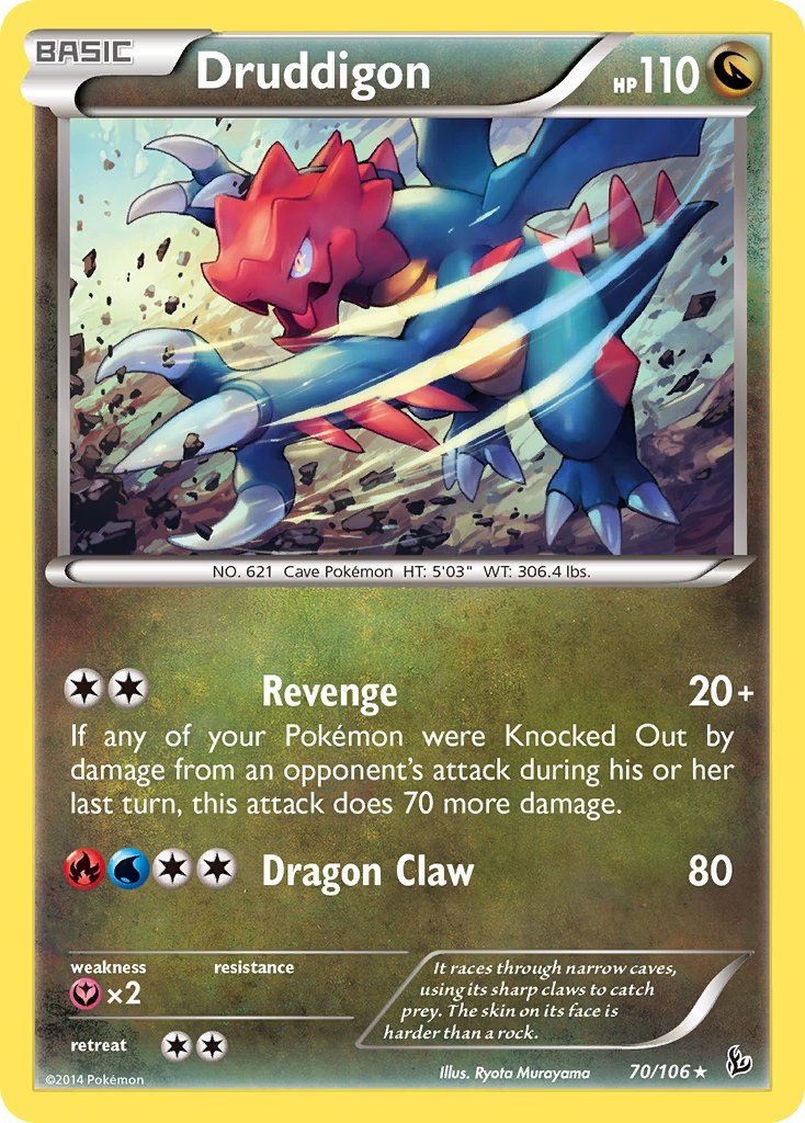 Druddigon - 70/106(Cosmos Holo) - Blister Exclusives Holofoil