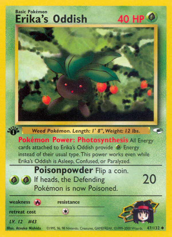 Erika's Oddish (47) 47/132 - Gym Heroes 1st Edition
