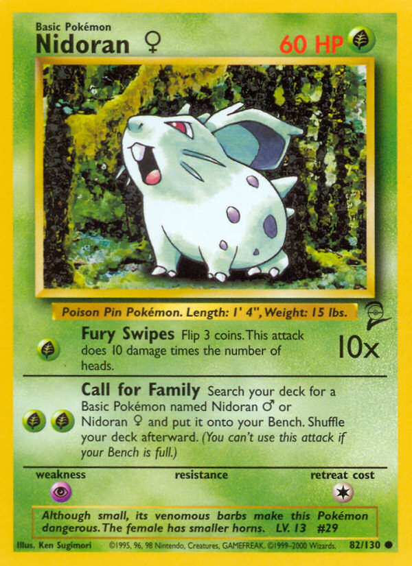 Nidoran F 82/130 - Base Set 2