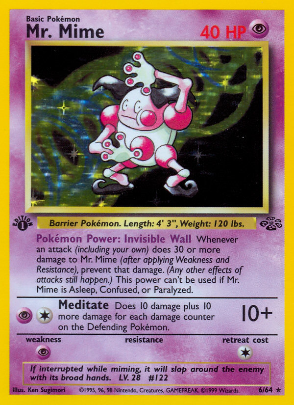 Mr. Mime (6) 6/64 - Jungle 1st Edition Holofoil