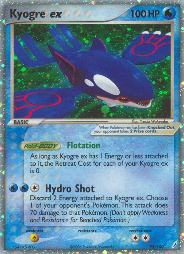 Kyogre ex/100 - Crystal Guardians Holofoil