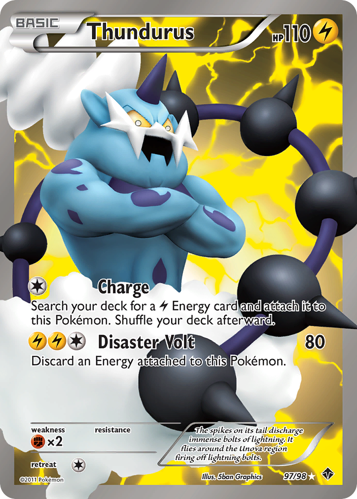 Thundurus (97 Full Art) 97/98 - Emerging Powers Holofoil