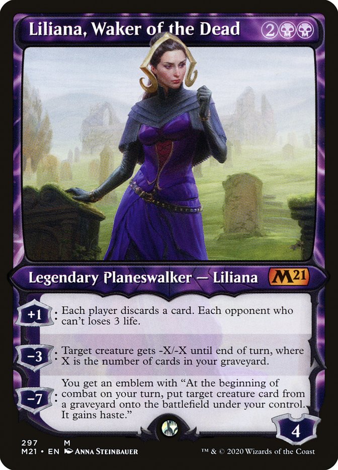Liliana, Waker of the Dead (Showcase) (M21-297) - Core Set 2021: (Showcase)