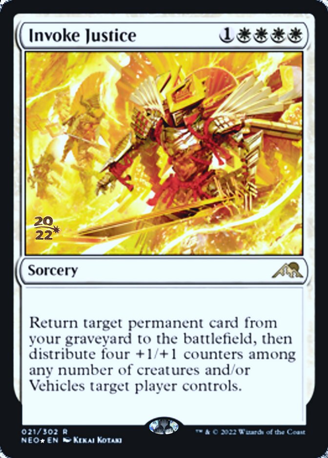 Invoke Justice (PRE-021) - Kamigawa: Neon Dynasty Promos Foil