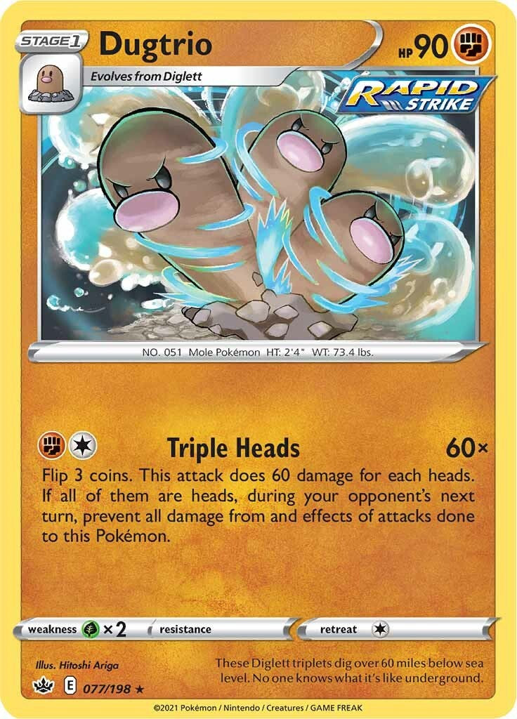 Dugtrio 77/198 - SWSH06 Chilling Reign