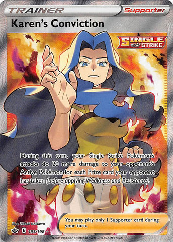 Karen's Conviction (Full Art) 193/198 - SWSH06 Chilling Reign Holofoil