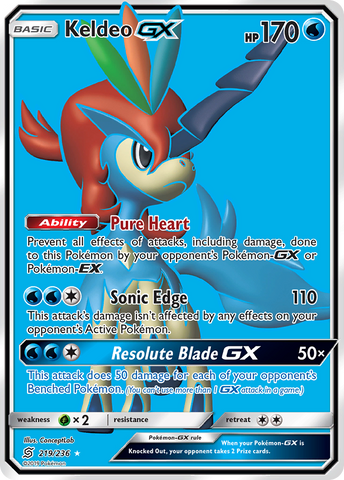 Keldeo GX (Full Art)/236 - SM  Unified Minds Holofoil