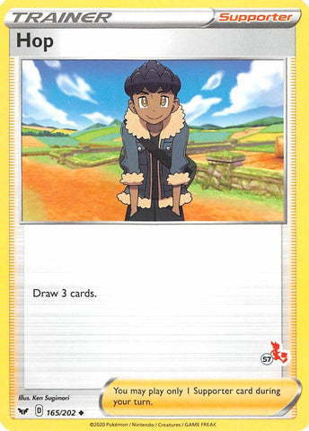 Hop - 165/202 (#57 Cinderace Stamped) - Battle Academy 2022