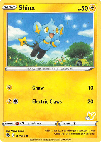 Shinx - 091/264 (#6 Pikachu Stamped) - Battle Academy 2022