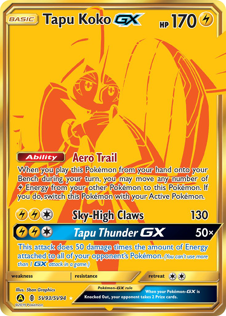 Tapu Koko GX/94 - Hidden Fates Shiny Vault Holofoil