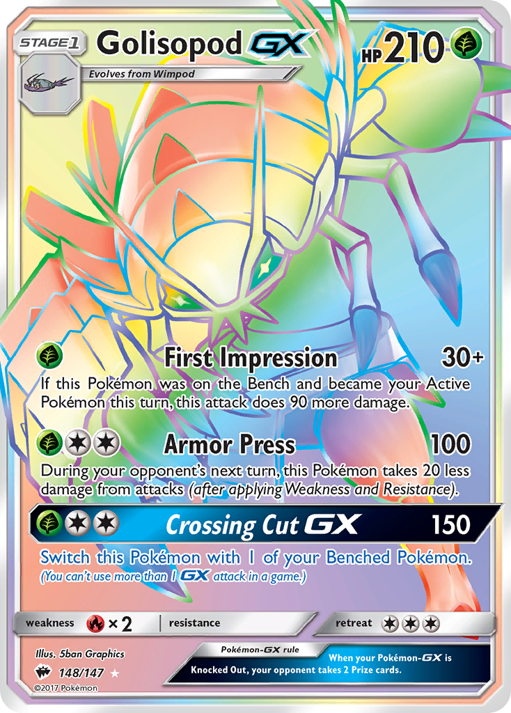 Golisopod GX (Secret)/147 - SM  Burning Shadows Holofoil