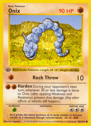 Onix - 56/102 - 1st Edition Base Set Shadowless - Common