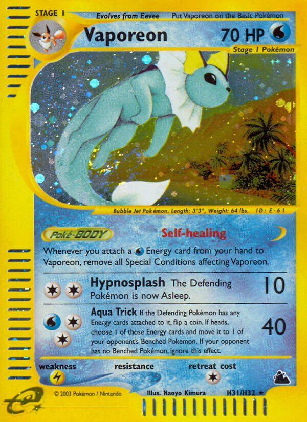 Vaporeon (H31) - H31/144 - Holofoil Skyridge - Holo Rare