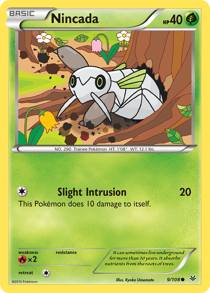 Nincada 9/108 - XY  Roaring Skies