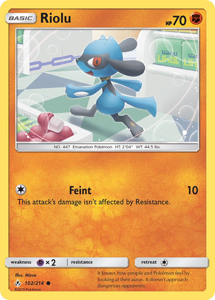 Riolu 102/214 - SM  Unbroken Bonds