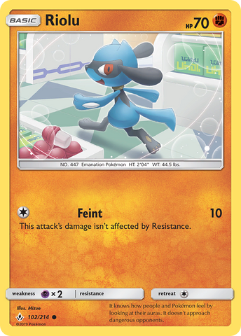 Riolu 102/214 - SM  Unbroken Bonds
