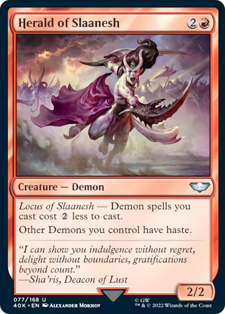 Herald of Slaanesh (Surge Foil) (40K-077) - Warhammer 40,000 Commander Foil