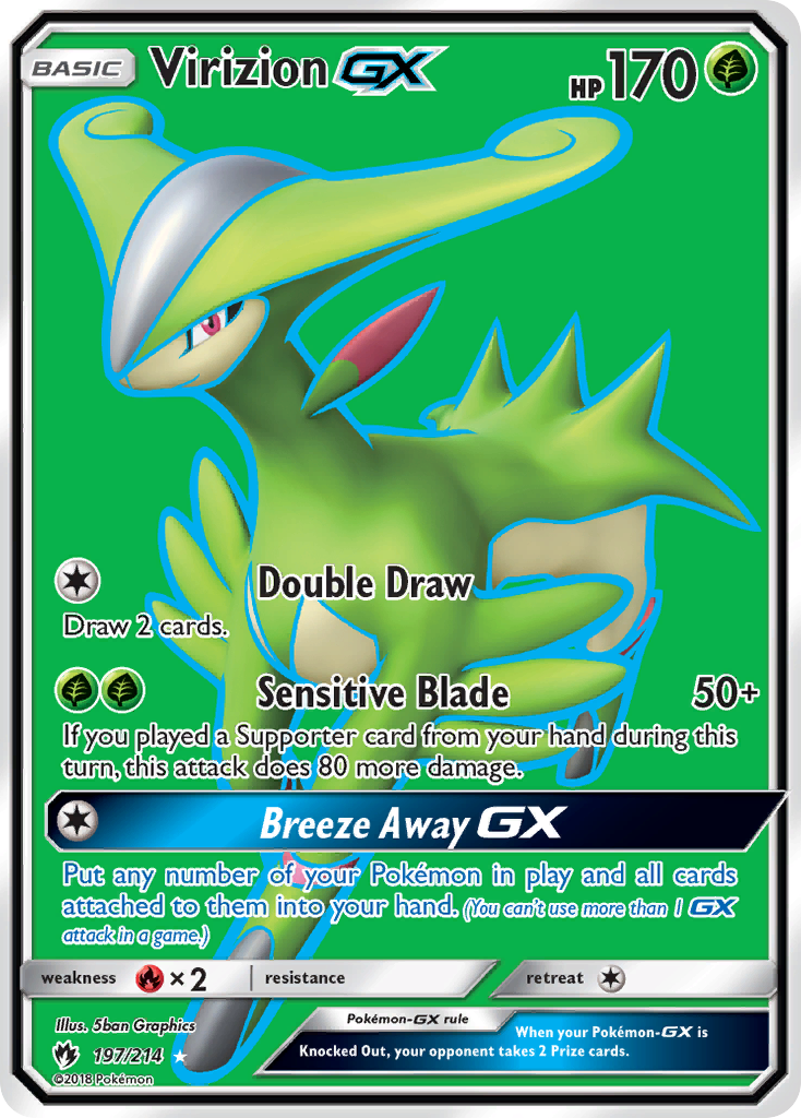 Virizion GX (Full Art)/214 - SM  Lost Thunder Holofoil