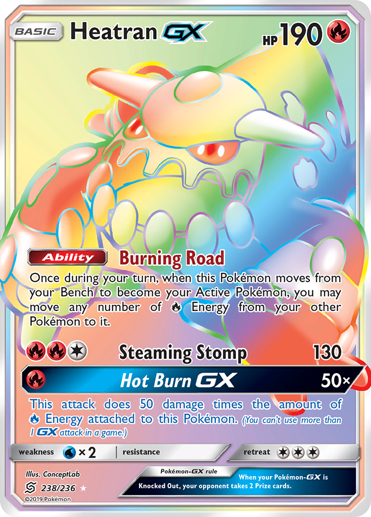 Heatran GX (Secret)/236 - SM  Unified Minds Holofoil