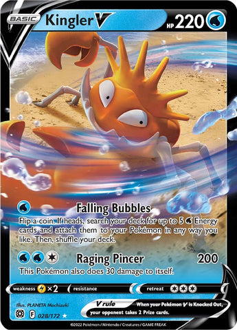 Kingler V 28/172 - SWSH09 Brilliant Stars Holofoil