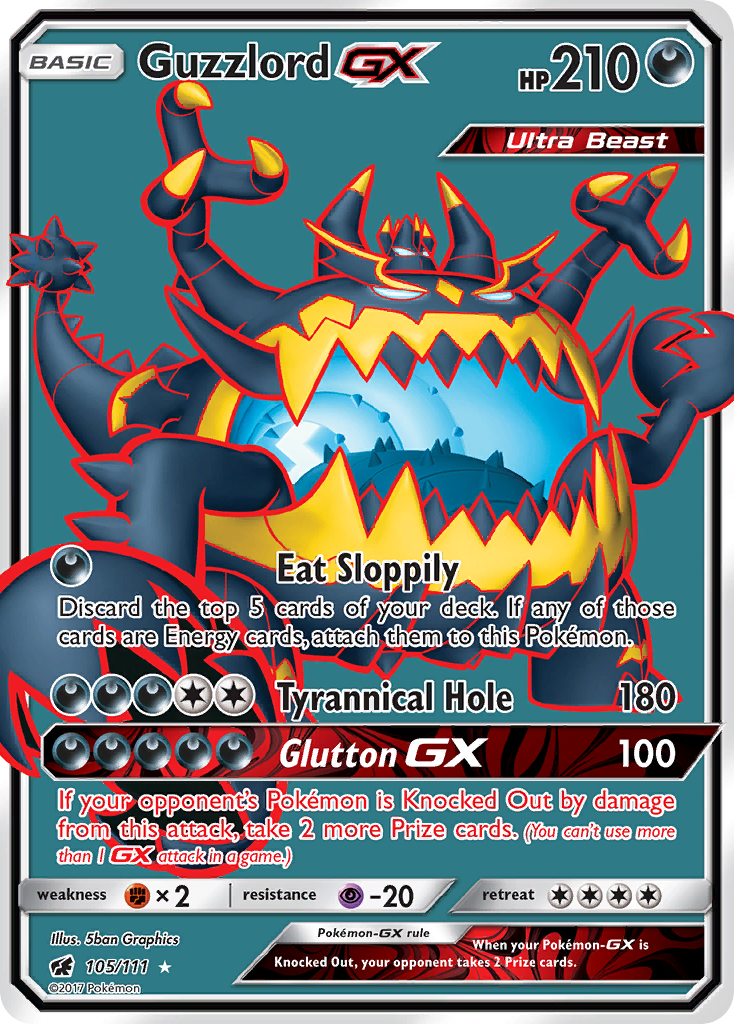 Guzzlord GX (Full Art) 105/111 - SM  Crimson Invasion Holofoil